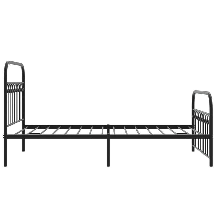 Bedframe met hoofd- en voeteneinde metaal zwart 107x203 cm