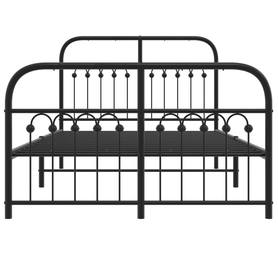 Bedframe met hoofd- en voeteneinde metaal zwart 120x190 cm