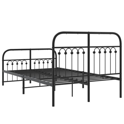 Bedframe met hoofd- en voeteneinde metaal zwart 120x200 cm