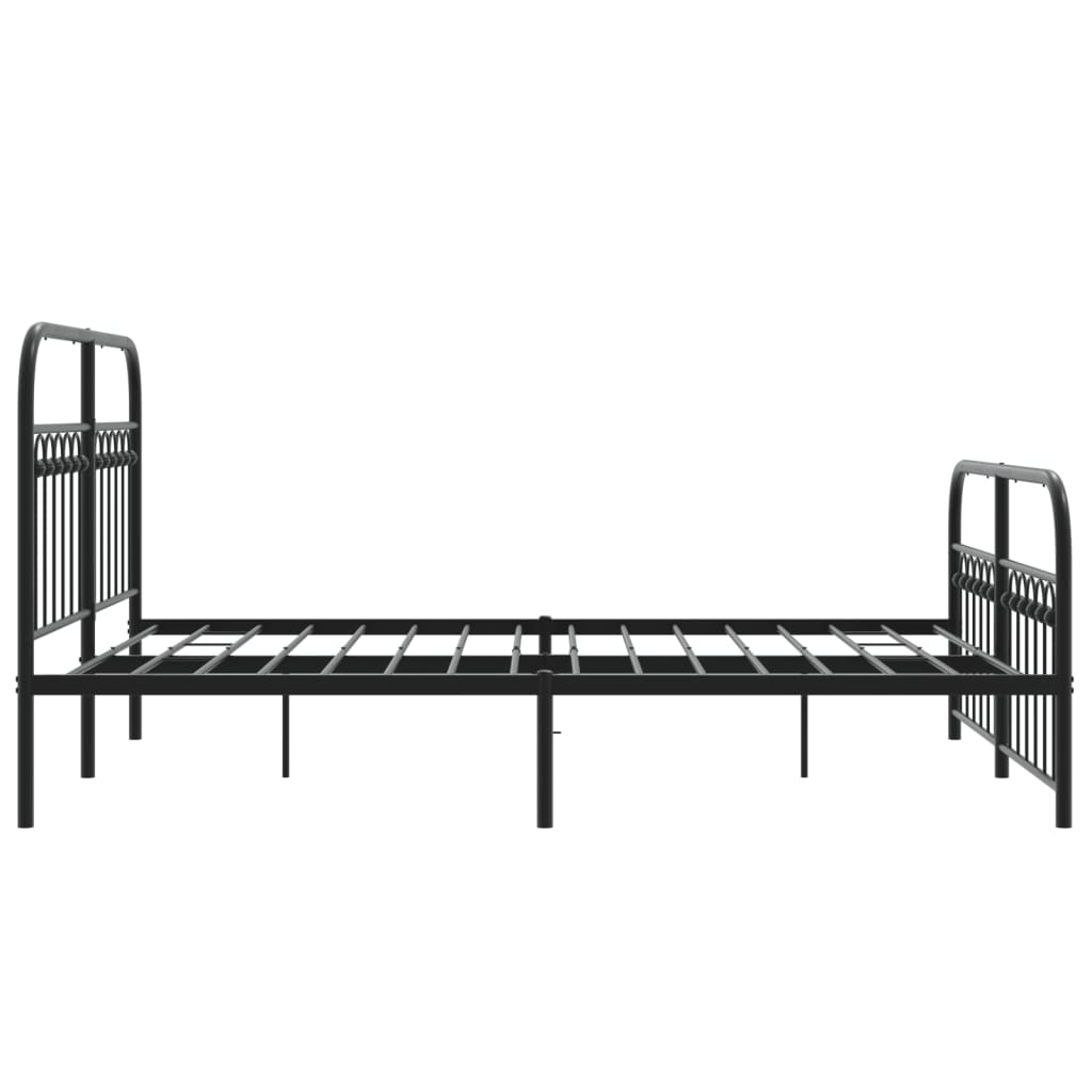 Bedframe met hoofd- en voeteneinde metaal zwart 137x190 cm