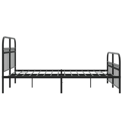 Bedframe met hoofd- en voeteneinde metaal zwart 137x190 cm