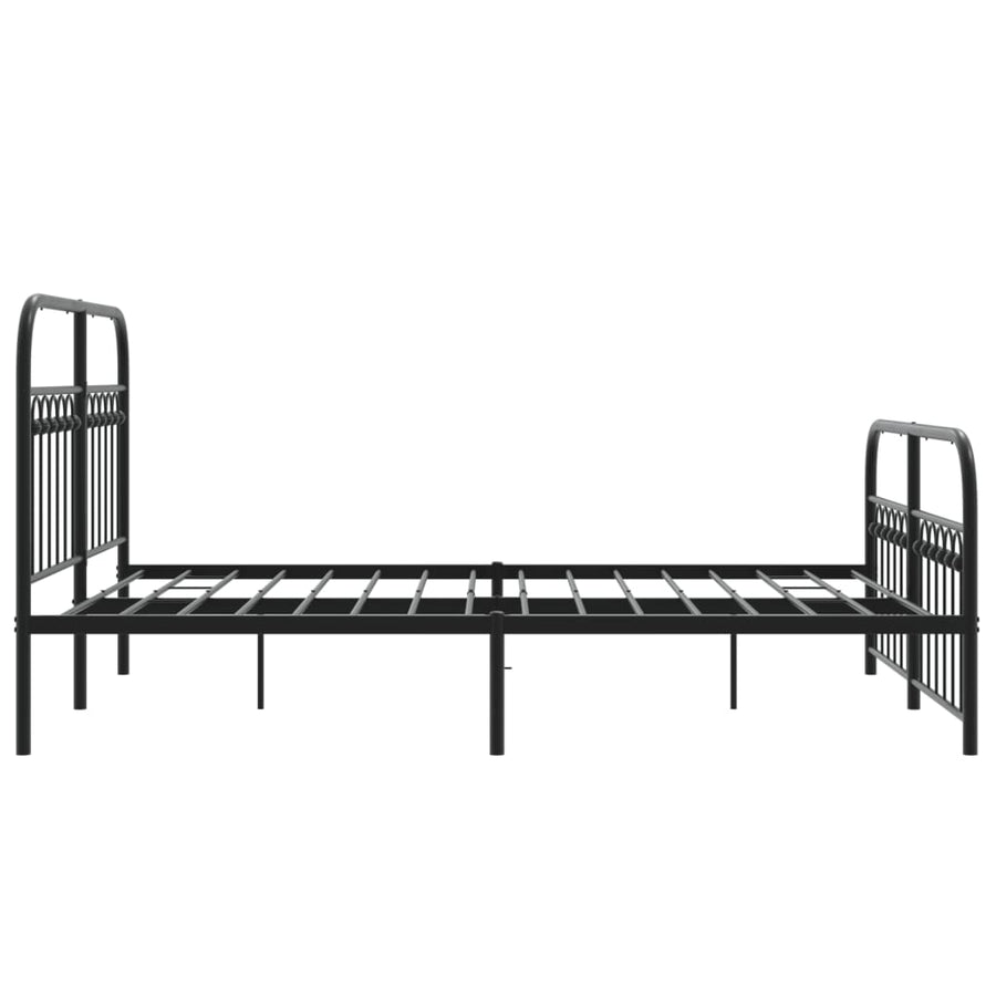 Bedframe met hoofd- en voeteneinde metaal zwart 137x190 cm