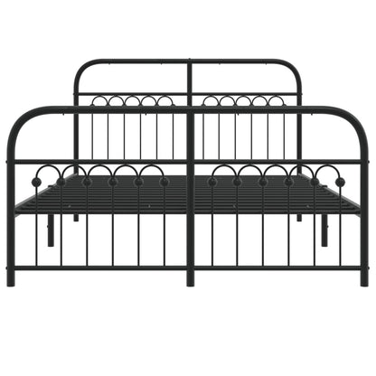 Bedframe met hoofd- en voeteneinde metaal zwart 140x190 cm