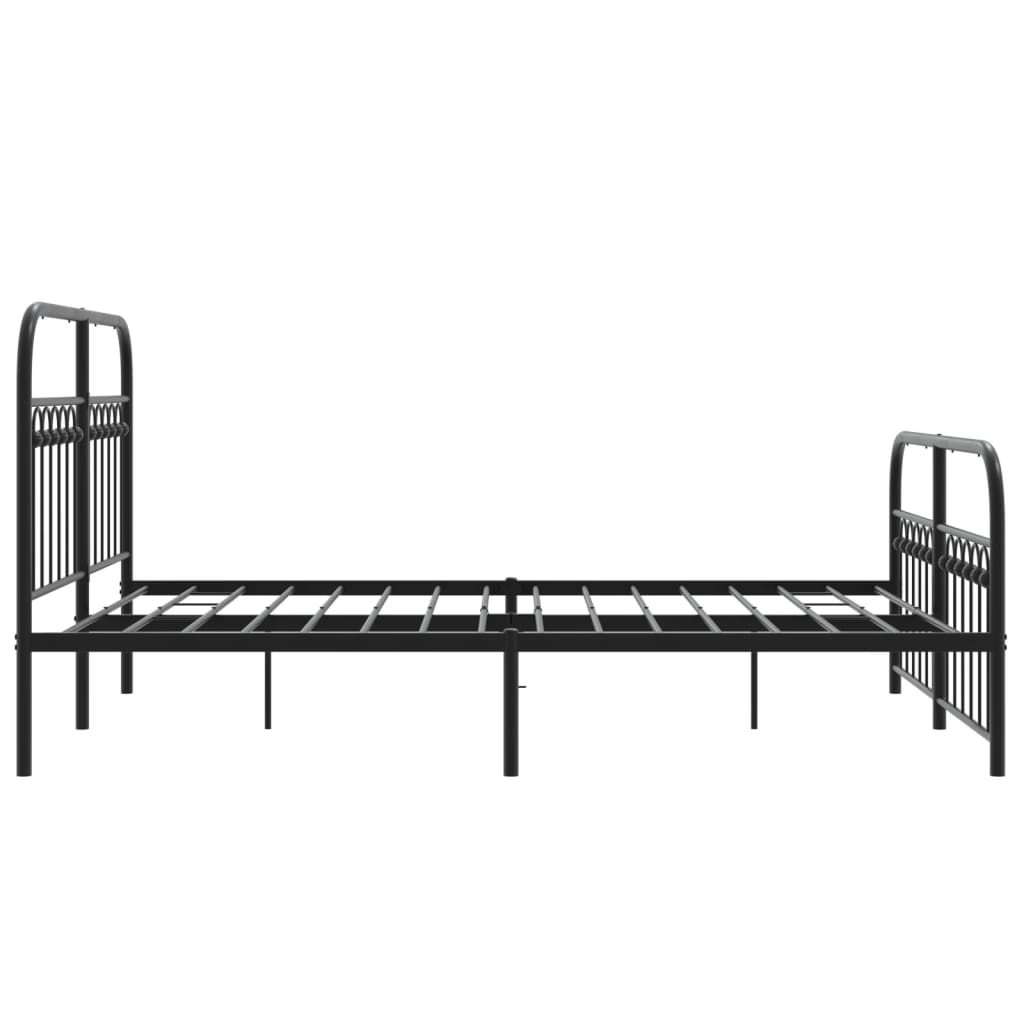 Bedframe met hoofd- en voeteneinde metaal zwart 140x190 cm
