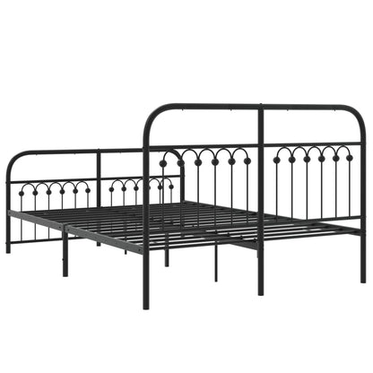 Bedframe met hoofd- en voeteneinde metaal zwart 140x190 cm