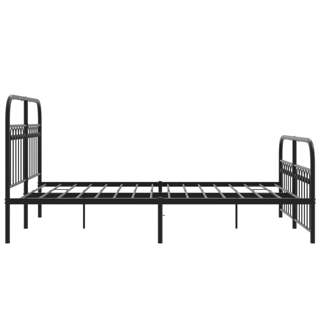 Bedframe met hoofd- en voeteneinde metaal zwart 140x200 cm