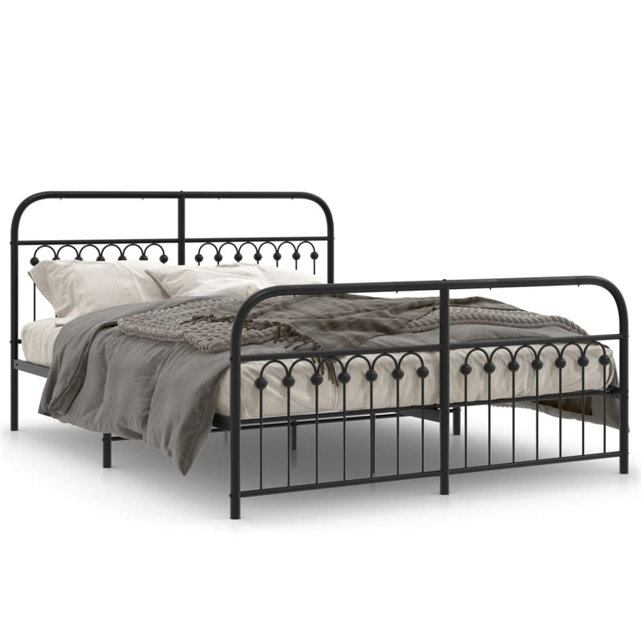 Bedframe Met Hoofd- En Voeteneinde Metaal 150 x 200 cm