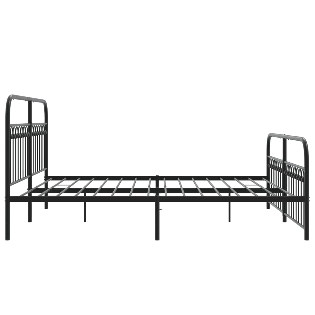 Bedframe met hoofd- en voeteneinde metaal zwart 183x203 cm
