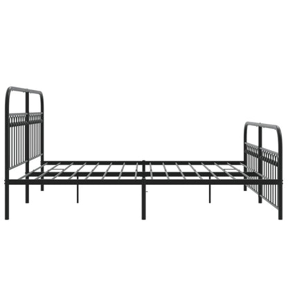 Bedframe met hoofd- en voeteneinde metaal zwart 183x203 cm