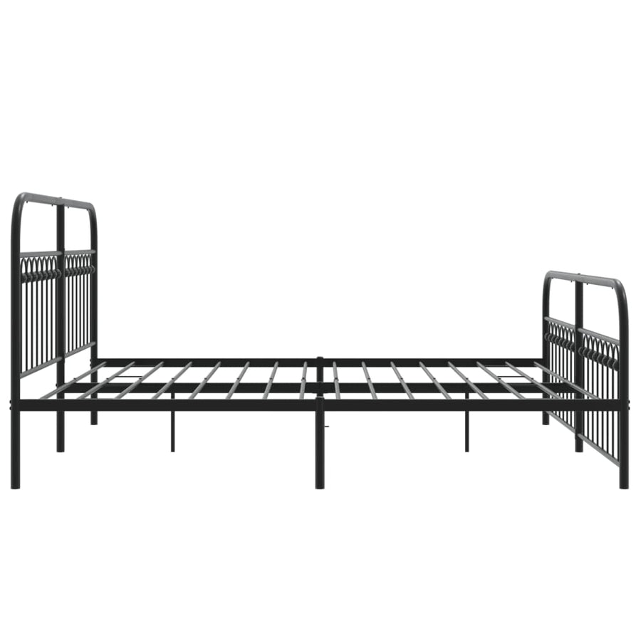 Bedframe met hoofd- en voeteneinde metaal zwart 183x203 cm