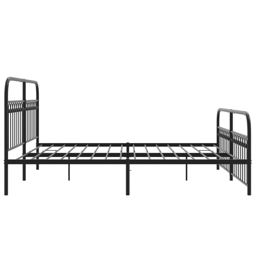 Bedframe met hoofd- en voeteneinde metaal zwart 183x203 cm