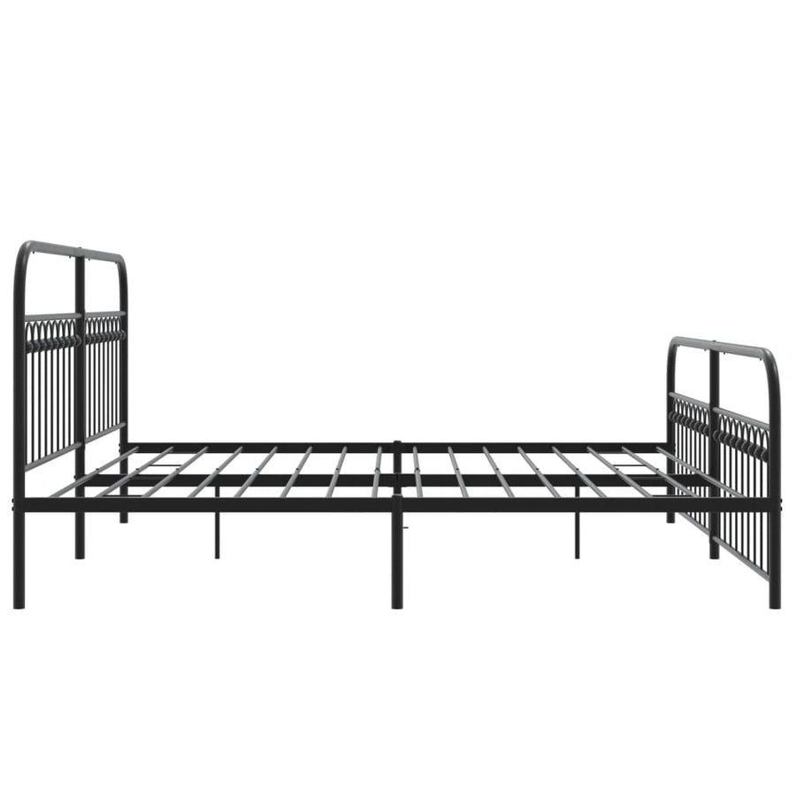Bedframe met hoofd- en voeteneinde metaal zwart 193x203 cm