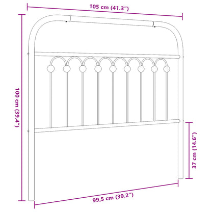 Hoofdbord 100 cm metaal zwart