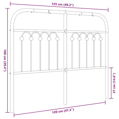 Hoofdbord 120 cm metaal zwart