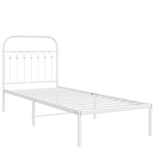 Bedframe met hoofdbord metaal wit 80x200 cm