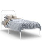 Bedframe met hoofdbord metaal wit 80x200 cm