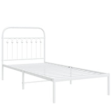 Bedframe met hoofdbord metaal wit 90x190 cm
