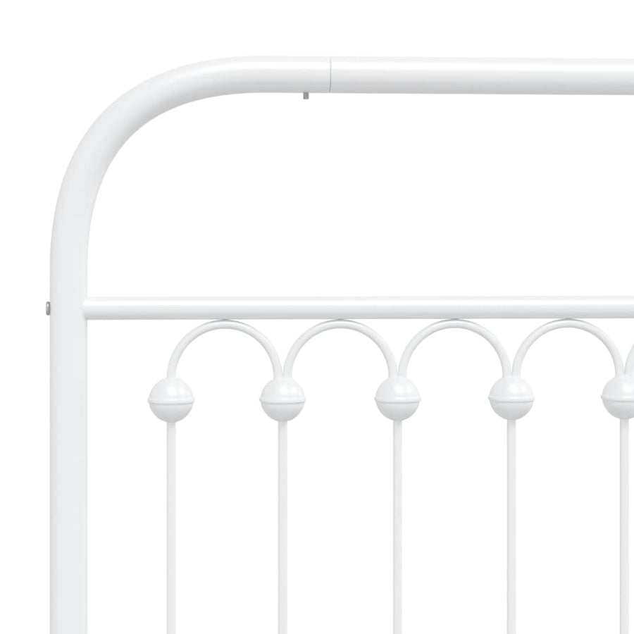 Bedframe met hoofdbord metaal wit 100x190 cm
