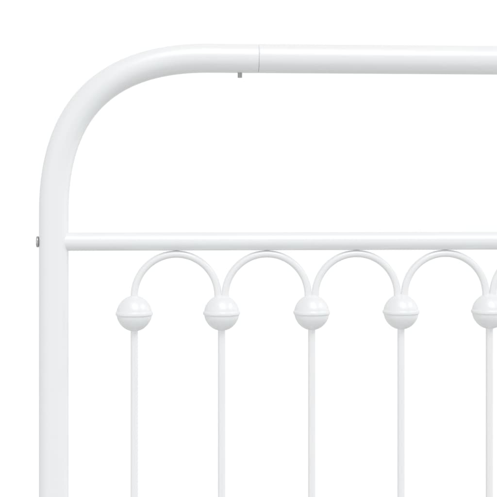 Bedframe met hoofdbord metaal wit 107x203 cm