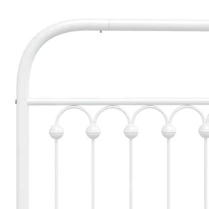Bedframe met hoofdbord metaal wit 107x203 cm