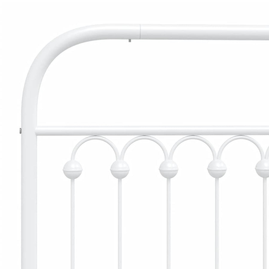 Bedframe met hoofdbord metaal wit 135x190 cm
