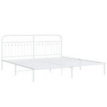 Bedframe met hoofdbord metaal wit 200x200 cm