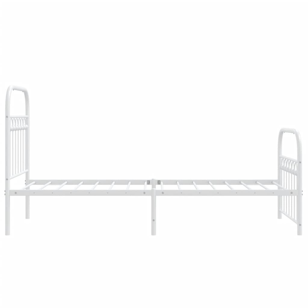 Bedframe met hoofd- en voeteneinde metaal wit 75x190 cm