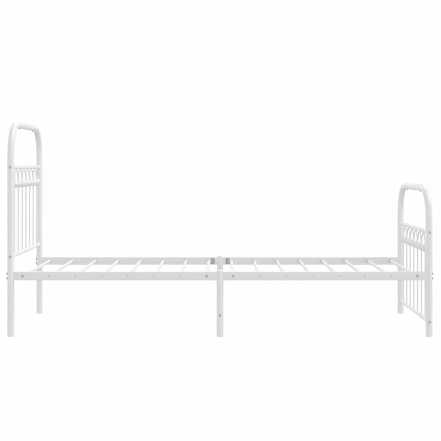 Bedframe met hoofd- en voeteneinde metaal wit 75x190 cm