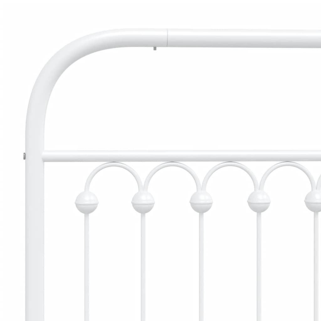 Bedframe met hoofd- en voeteneinde metaal wit 75x190 cm