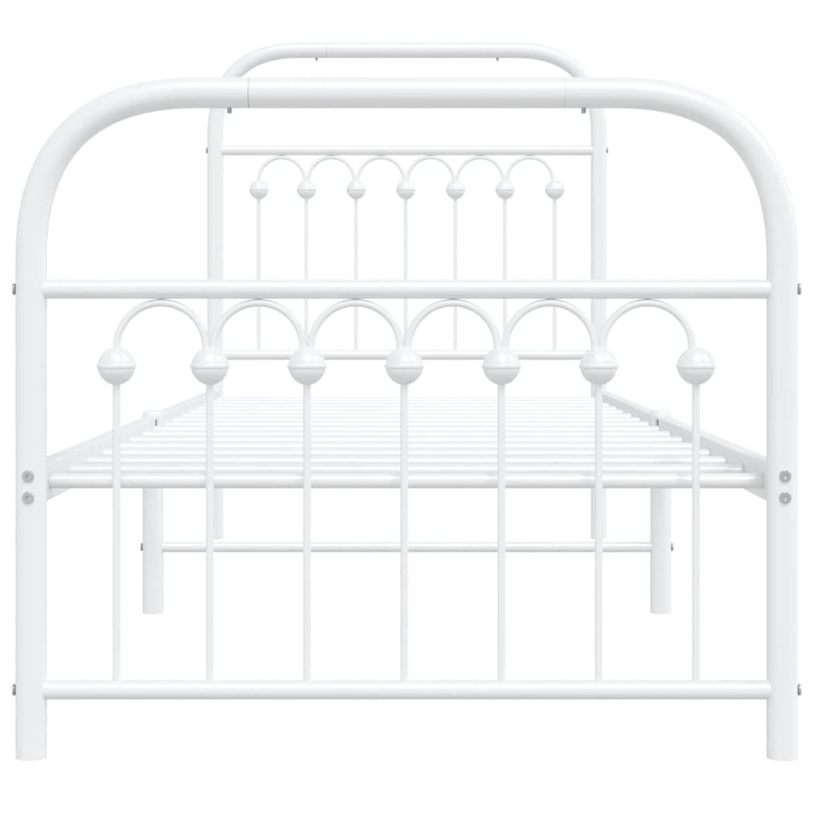 Bedframe met hoofd- en voeteneinde metaal wit 80x200 cm