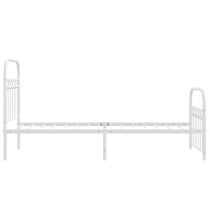 Bedframe met hoofd- en voeteneinde metaal wit 80x200 cm