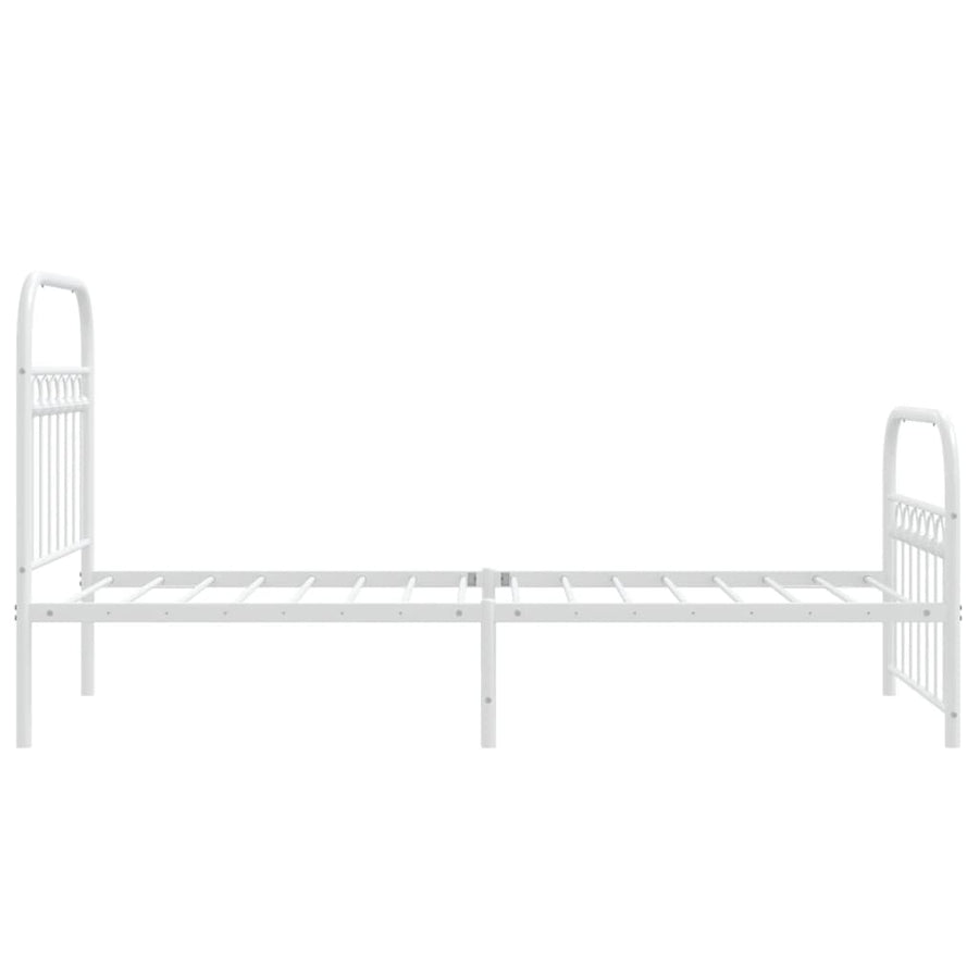 Bedframe met hoofd- en voeteneinde metaal wit 80x200 cm