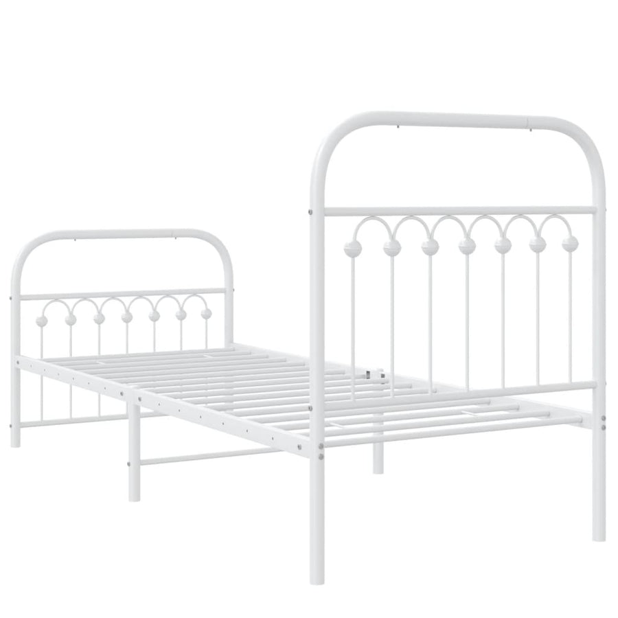 Bedframe met hoofd- en voeteneinde metaal wit 80x200 cm