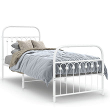 Bedframe met hoofd- en voeteneinde metaal wit 80x200 cm