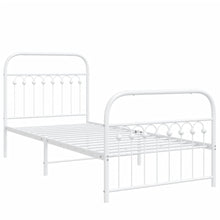 Bedframe met hoofd- en voeteneinde metaal wit 90x200 cm