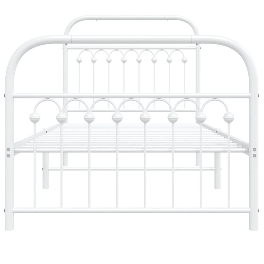 Bedframe met hoofd- en voeteneinde metaal wit 90x200 cm