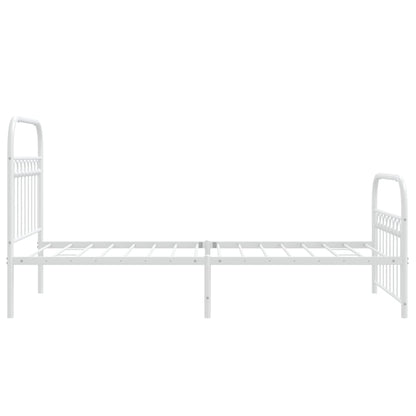 Bedframe met hoofd- en voeteneinde metaal wit 90x200 cm