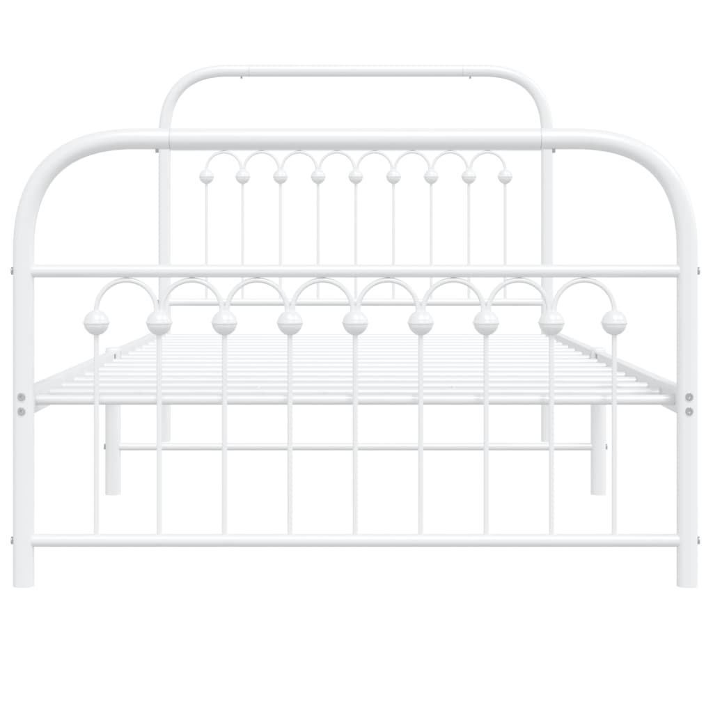 Bedframe met hoofd- en voeteneinde metaal wit 100x190 cm