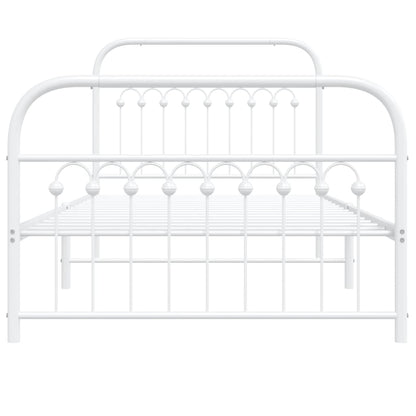 Bedframe met hoofd- en voeteneinde metaal wit 100x190 cm