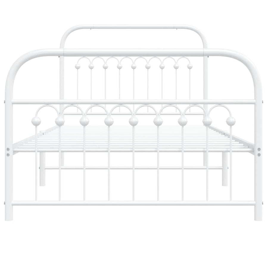 Bedframe met hoofd- en voeteneinde metaal wit 100x190 cm