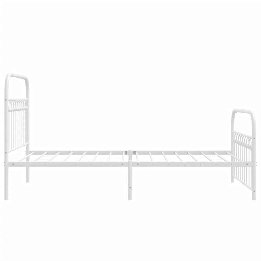 Bedframe met hoofd- en voeteneinde metaal wit 100x190 cm
