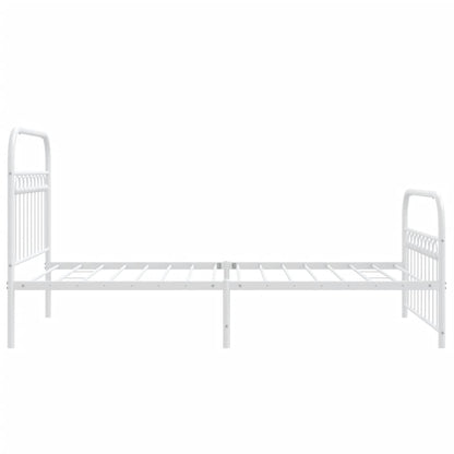 Bedframe met hoofd- en voeteneinde metaal wit 100x190 cm