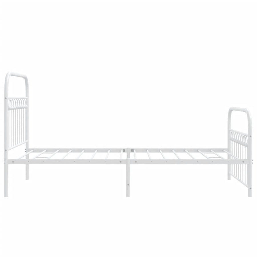 Bedframe met hoofd- en voeteneinde metaal wit 100x190 cm