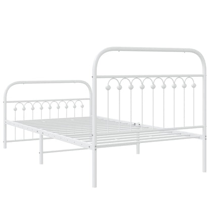 Bedframe met hoofd- en voeteneinde metaal wit 100x200 cm