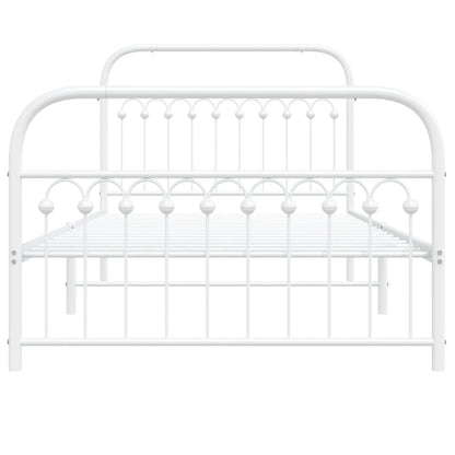 Bedframe met hoofd- en voeteneinde metaal wit 107x203 cm