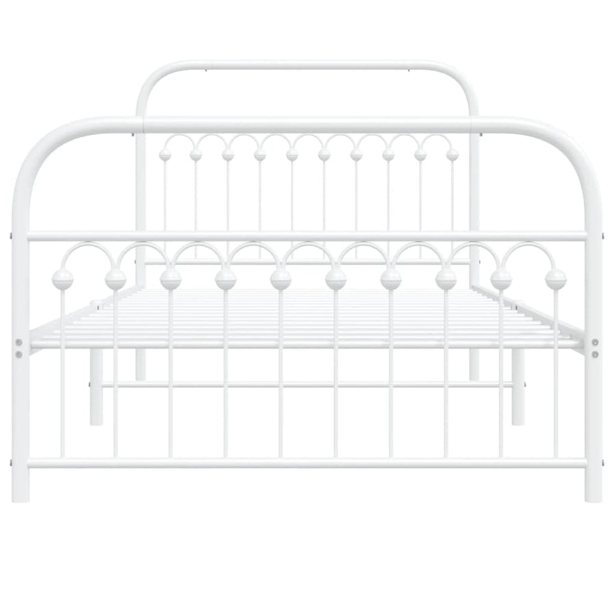 Bedframe met hoofd- en voeteneinde metaal wit 107x203 cm