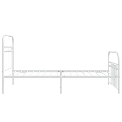 Bedframe met hoofd- en voeteneinde metaal wit 107x203 cm