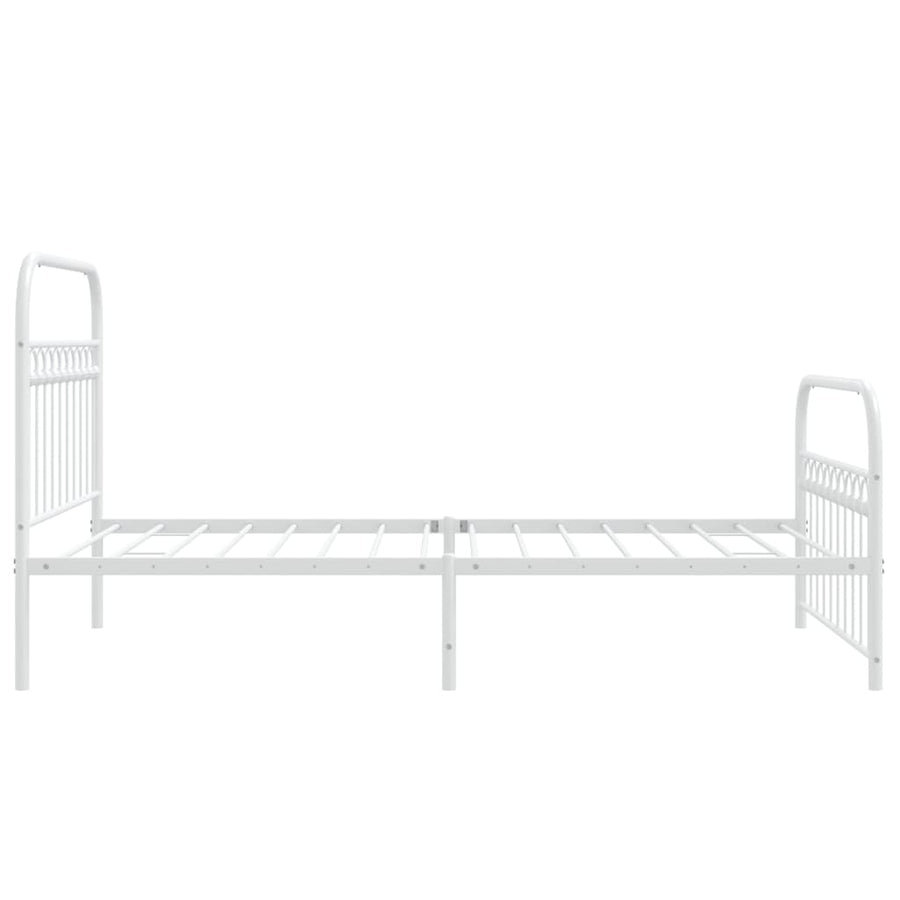 Bedframe met hoofd- en voeteneinde metaal wit 107x203 cm
