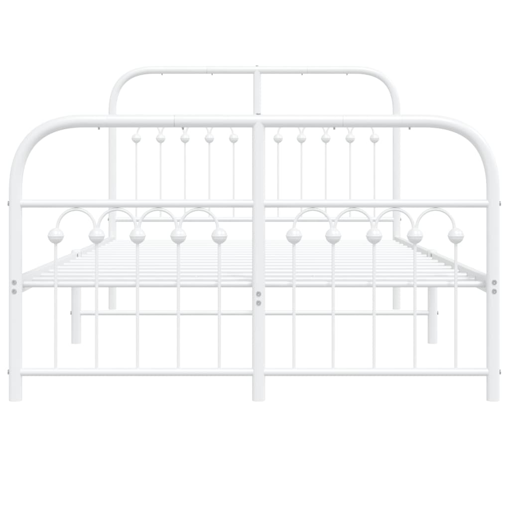 Bedframe met hoofd- en voeteneinde metaal wit 120 x 190 cm
