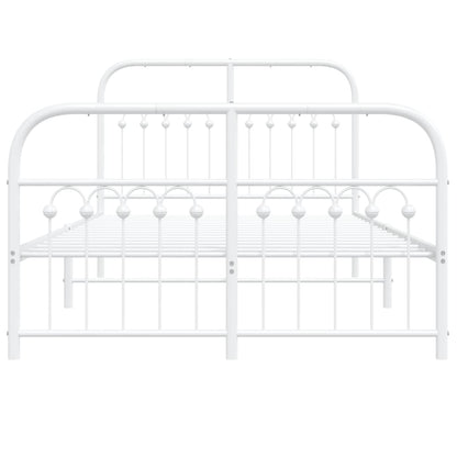 Bedframe met hoofd- en voeteneinde metaal wit 120 x 190 cm